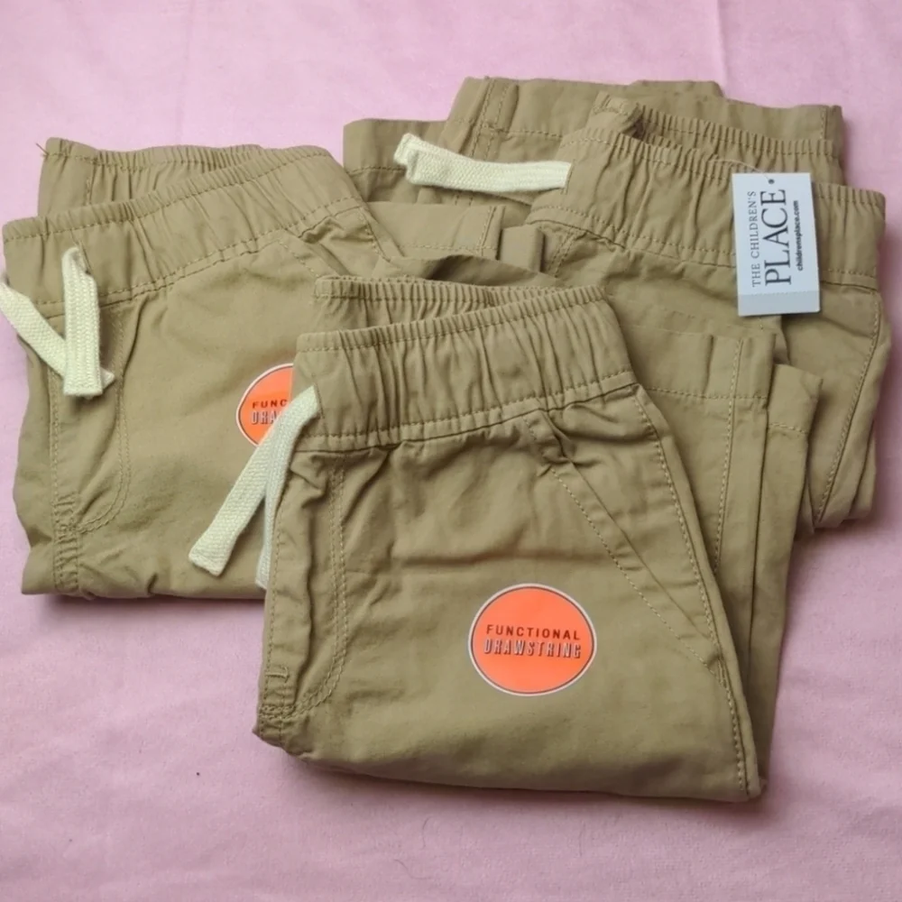 The Children's Place 3 Pack Tan Drawstring Waist Shorts size 6